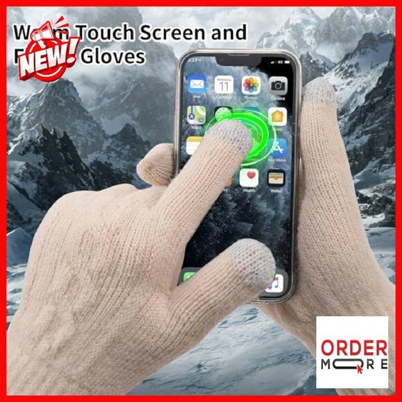 Premium Acrylic Winter Set with Touchscreen Gloves, Hat, Scarf